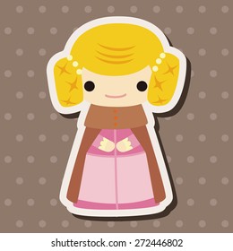 Medieval character cartoon theme elements