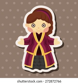 Medieval character cartoon theme elements