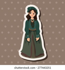 Medieval character cartoon theme elements