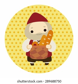 Medieval character cartoon theme elements
