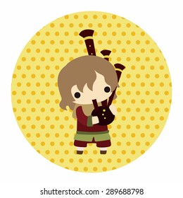 Medieval character cartoon theme elements