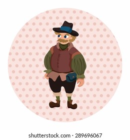 Medieval character cartoon theme elements