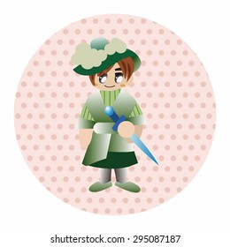 Medieval character cartoon theme elements