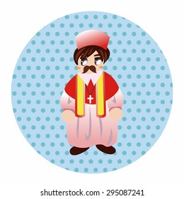 Medieval character cartoon theme elements