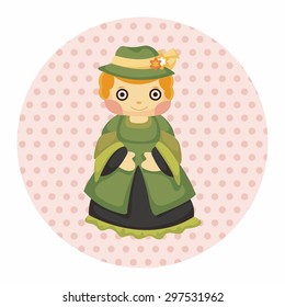 Medieval character cartoon theme elements