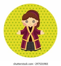 Medieval character cartoon theme elements