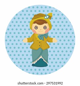 Medieval character cartoon theme elements