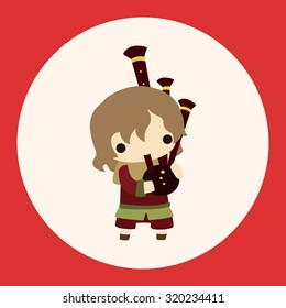 Medieval character cartoon theme elements
