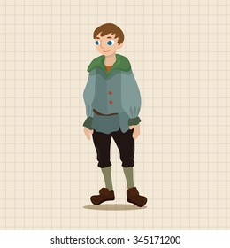 Medieval character cartoon theme elements