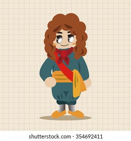 Medieval character cartoon theme elements