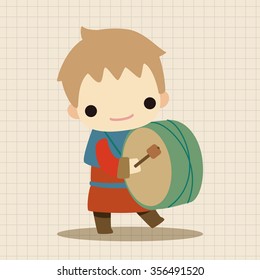 Medieval character cartoon theme elements