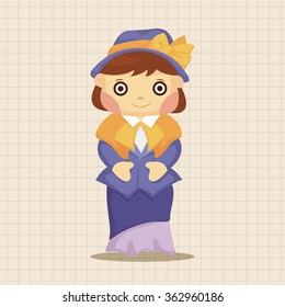 Medieval character cartoon theme elements