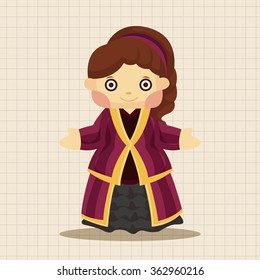 Medieval character cartoon theme elements