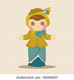 Medieval character cartoon theme elements