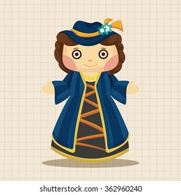 Medieval character cartoon theme elements