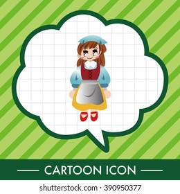 Medieval character cartoon theme elements
