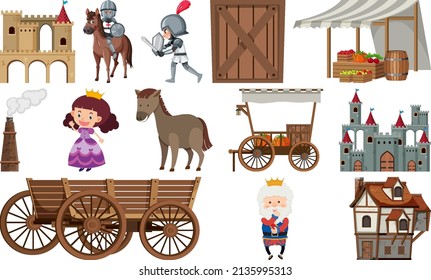 Caracteres medievales ilustraciones