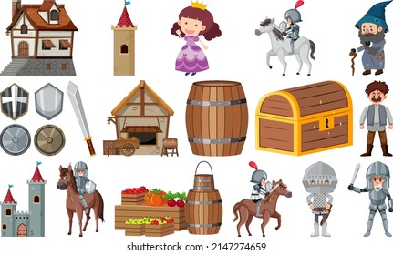 Caracteres medievales ilustraciones