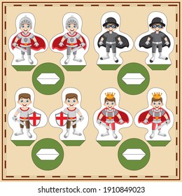 Medieval characters. Set for handmade. Vector illustration.