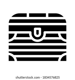medieval chest glyph icon vector. medieval chest sign. isolated contour symbol black illustration