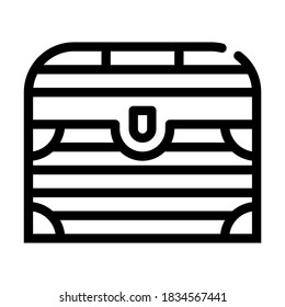 medieval chest line icon vector. medieval chest sign. isolated contour symbol black illustration