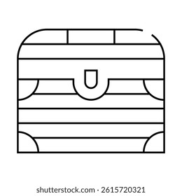 medieval chest line icon vector. medieval chest sign. isolated contour symbol black illustration