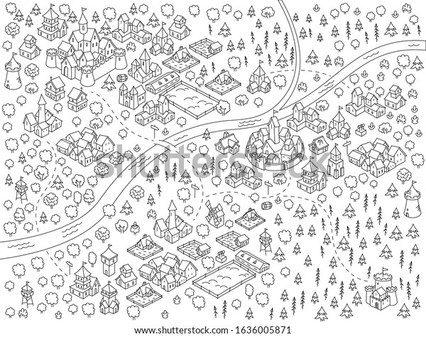 medieval city fantasy area map sketch stock vector royalty free 1636005871 https www shutterstock com image vector medieval city fantasy area map sketch 1636005871