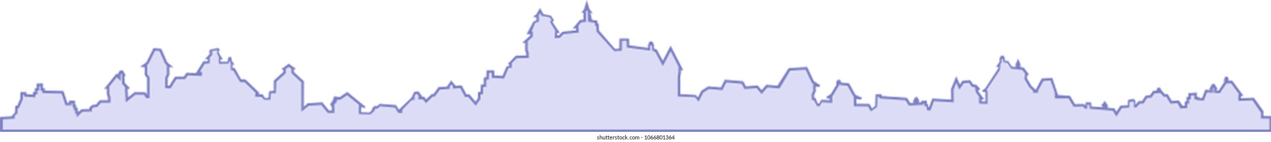 Medieval City Panorama - Silhouette/ Skyline