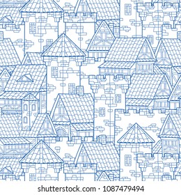 
Medieval city. Seamless pattern.
