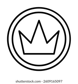 Medieval Coin Vector Line Icon Design