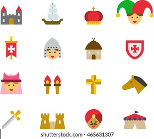 MEDIEVAL colored flat icons