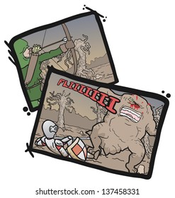 Medieval comic scene