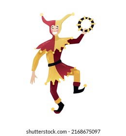 Medieval composition with flat isolated human character of fairy tale hero on blank background vector illustration