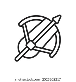 Mittelalterliche Armbrust Umrisssymbol Vektorgrafik