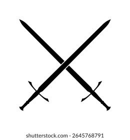 Medieval crossed swords Black vector