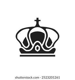 Medieval Crown Filled Icon Vector Illustration