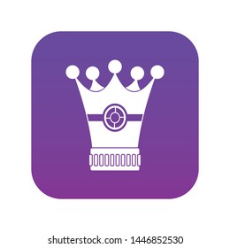 Medieval crown icon digital purple for any design isolated on white vector illustration