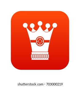 Medieval crown icon digital red for any design isolated on white vector illustration