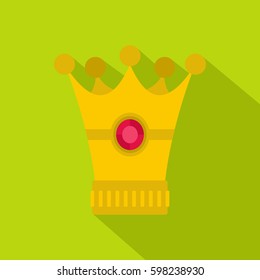 Medieval crown icon. Flat illustration of medieval crown vector icon for web