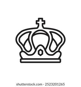 Medieval Crown Outline Icon Vector Illustration