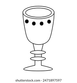 Medieval cup coloring page isolated on white background