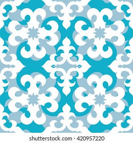 Medieval damask pattern seamless vector background tile