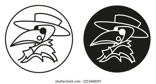 Medieval doctor icon in black and white colors. vector illustration.