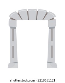 Medieval door arch flat illustration