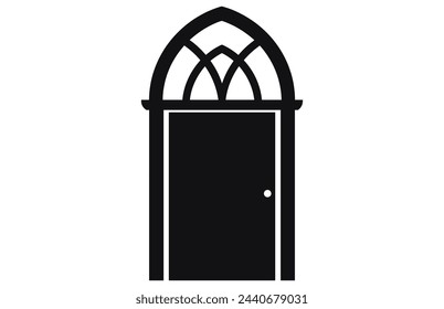 Medieval door silhouettes, Architectural type of arches shapes and forms silhouettes,
