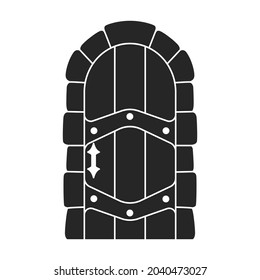 Medieval door vector black icon. Vector illustration castle doors on white background. Isolated black illustration icon medieval door.