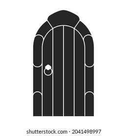 Medieval door vector black icon. Vector illustration castle doors on white background. Isolated black illustration icon medieval door.