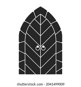 Medieval door vector black icon. Vector illustration castle doors on white background. Isolated black illustration icon medieval door.