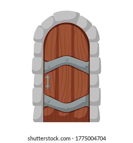 Medieval door vector cartoon icon. Vector illustration castle doors on white background. Isolated cartoon illustration icon medieval door.