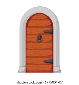 Medieval door vector cartoon icon. Vector illustration castle doors on white background. Isolated cartoon illustration icon medieval door.